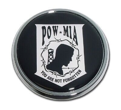 POW / MIA "You Are Not Forgotten" - 3.5" Chrome Metal Auto Emblem