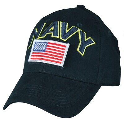 U.S. Navy Hat / USN Hook and Loop Flag Blue Baseball Cap