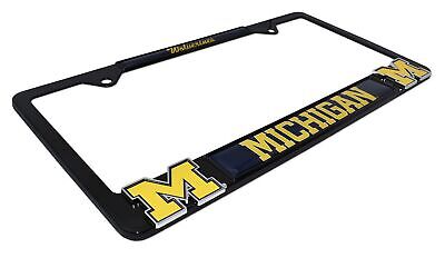 Michigan Wolverines Black 3D Metal License Plate Frame