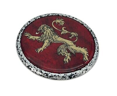 Officially Licensed Game of Thrones House Lannister Chrome 3.5” Metal Emblem
