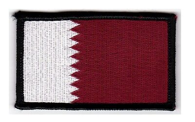 QATAR Flag 2" x 3.5" Hook & Loop 2 Piece Patch