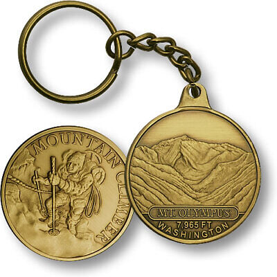 Mt. Olympus / Mountain Climber - Washington Bronze Challenge Coin Key Chain
