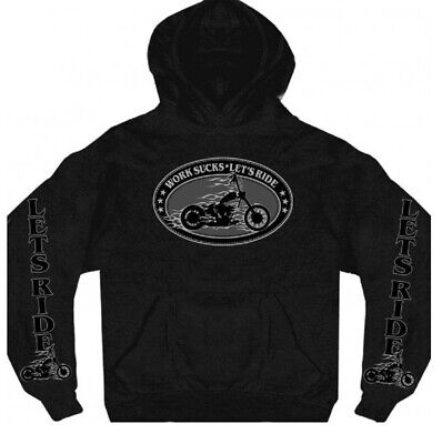 Work Sucks Lets Ride Oval Hoodie