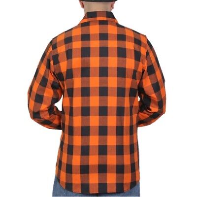 Hot Leathers Orange and Black Long Sleeve Flannel