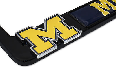 Michigan Wolverines Black 3D Metal License Plate Frame
