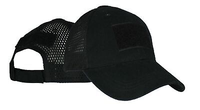 Black 3 Hook & Loop Patch Hat / Blank Mesh Baseball Cap