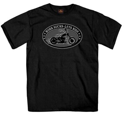 Work Sucks, Lets Ride Oval T-Shirt