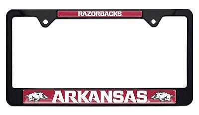 Arkansas Razorbacks Black License Plate Frame