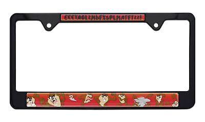 Tasmanian Devil Black Metal License Plate Frame