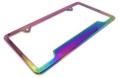 Elektroplate Prismatic Neon Metal Open License Plate Frame