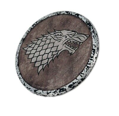Officially Licensed Game of Thrones Stark Distressed Chrome 3.5” Metal Emblem