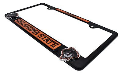 Oklahoma State Cowboys Black 3D Metal License Plate Frame