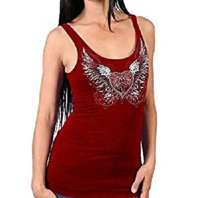 Sparkle Wings Ladies Heather Red Tank Top