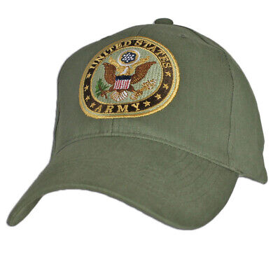 U.S. Army Insignia Hat / Army Emblem OD Green Baseball Cap