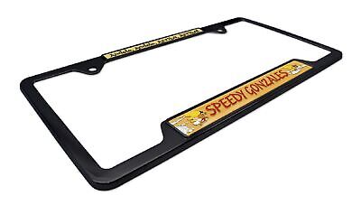 Speedy Gonzales Open Black Metal License Plate Frame