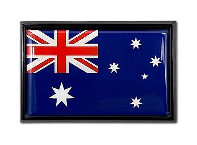 Australian Blue Ensign Flag 3.82" x 2.5" x .15" Black Metal Car Auto Emblem
