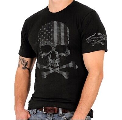 Faded Flag Skull 2nd Amendment Support Crew™ T-Shirt