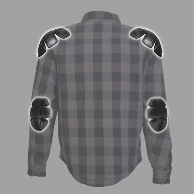 Hot Leathers Gray and Black Armored Flannel Shirt Jacket