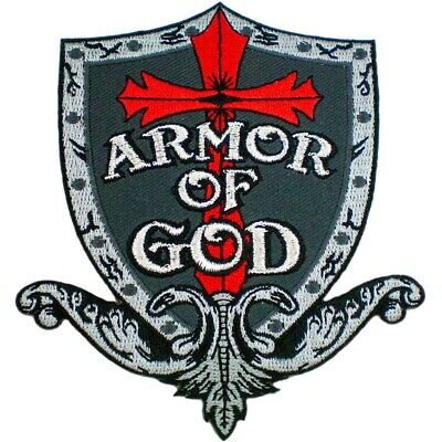 Armor Of God Shield 4.5" Embroidered Iron-On Patch