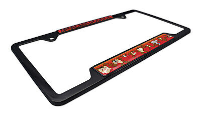 Tasmanian Devil Open Black Metal License Plate Frame