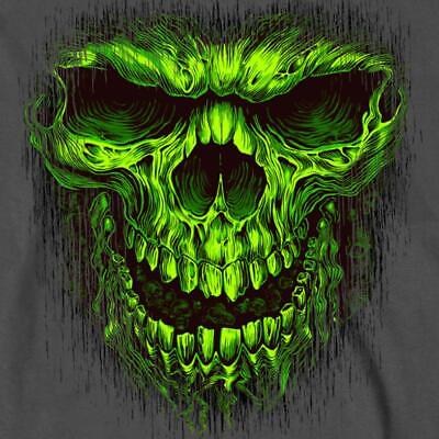 Hot Leathers Shredder Skull Long Sleeve Charcoal T-Shirt