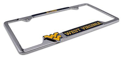 West Virginia University Mountaineers Alumni 3D Chrome Open License Plate Frame