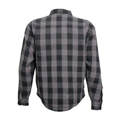 Hot Leathers Gray and Black Armored Flannel Shirt Jacket