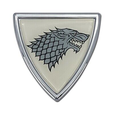 Officially Licensed Game of Thrones Stark Shield Chrome 3.0" x 2.9" Metal Emblem