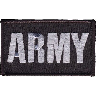 U.S. Army 2" x 3" Black Hook & Loop 2 Piece Embroidered Patch