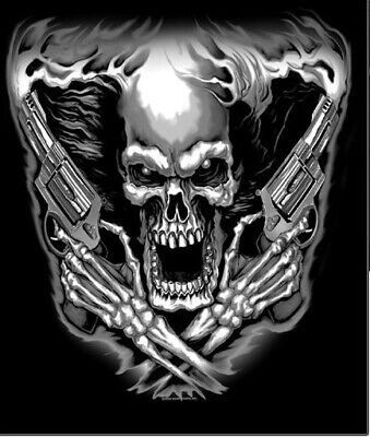 Assassin Skull Double Sided Long Sleeve Biker T-Shirt