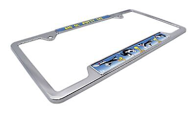 Tweety Bird & Sylvester Open Chrome Metal License Plate Frame