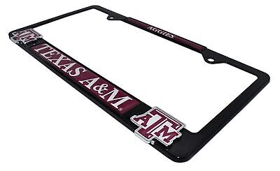 Texas A&M Aggies Black 3D Metal License Plate Frame