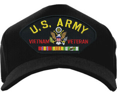Vietnam Veteran Ribbon Hat / U.S. Army Black Baseball Cap