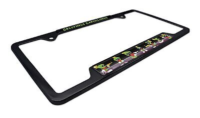Marvin The Martian Open Black Metal License Plate Frame