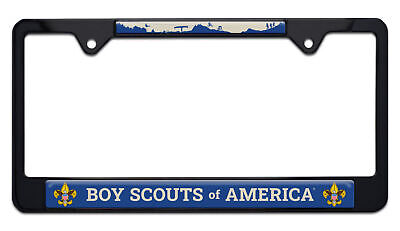 Boy Scouts of America Shiny Black Metal Standard Size License Plate Frame
