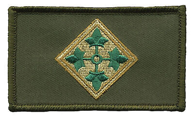 4th Infantry Division - Army 2" x 3" Hook & Loop 2 Piece OD Green Patch