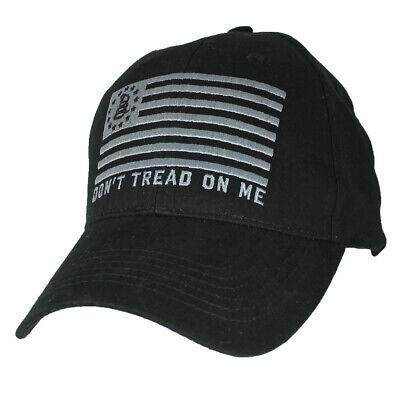 Don't Tread On Me Hat / Snake Flag Black Baseball Cap