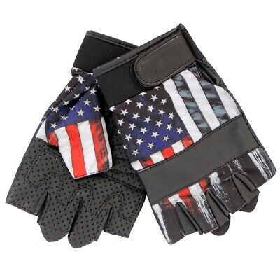 Hot Leathers Sublimated Leather Heartbeat Flag Gloves