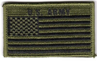 U.S. Army - 2" x 3" Hook & Loop 2 Piece OD Green Flag Patch