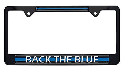 Back the Blue Police Black License Plate Frame