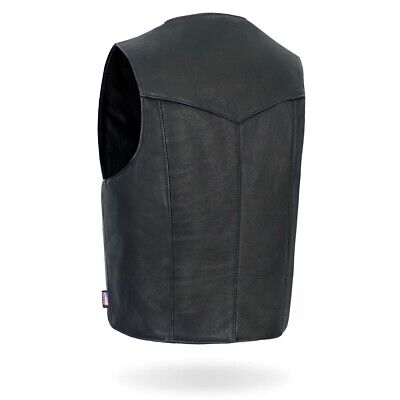 Hot Leathers VSM5006 Men's USA Made Classic Premium Motorcycle Leather Vest
