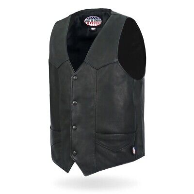 Hot Leathers VSM5006 Men's USA Made Classic Premium Motorcycle Leather Vest