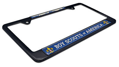 Boy Scouts of America Shiny Black Metal Standard Size License Plate Frame