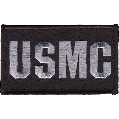 U.S. Marine Corps USMC 2" x 3" Black Hook & Loop 2 Piece Embroidered Patch