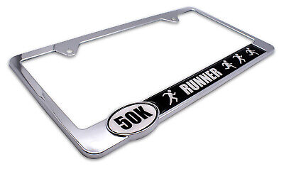 Ultra Marathon 50 k Runners License Plate Frame