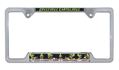 Marvin The Martian Open Chrome Metal License Plate Frame