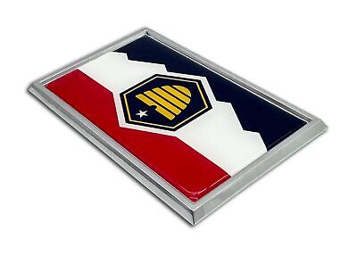Utah UT State Flag 3.82" x 2.5" x .15" Chrome Metal Car Auto Emblem