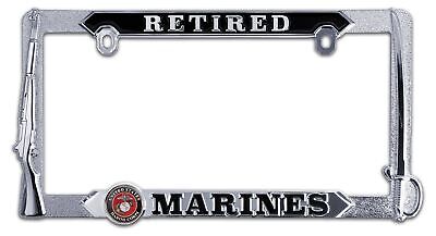 U.S. Marine Corps / Retired - USMC All Metal License Plate Frame