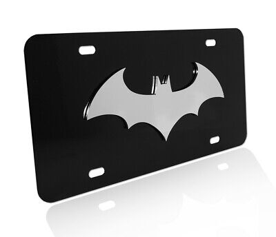 Batman Stainless Steel on Black License Plate
