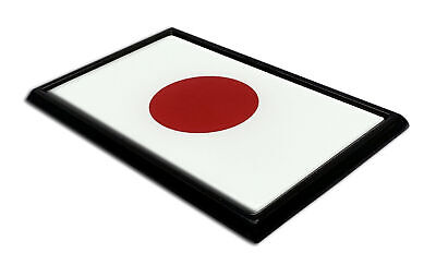 Japan Nisshōki Flag 3.82" x 2.5" x .15" Black Metal Car Auto Emblem